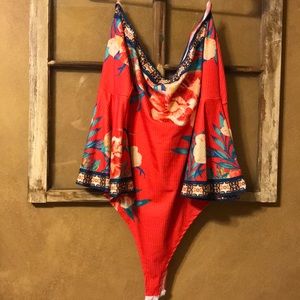 Floral off the shoulder bodysuit